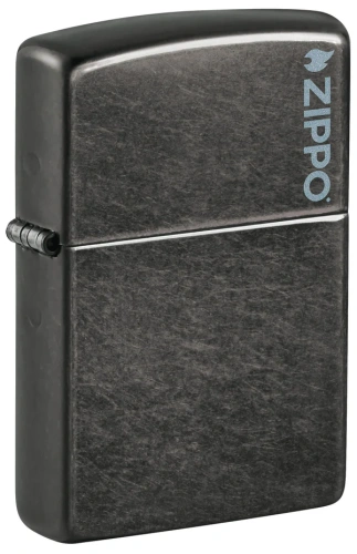 Зажигалка ZIPPO Logo с покрытием Gray Dusk, латунь/сталь, серая, матовая, 38x13x57 мм