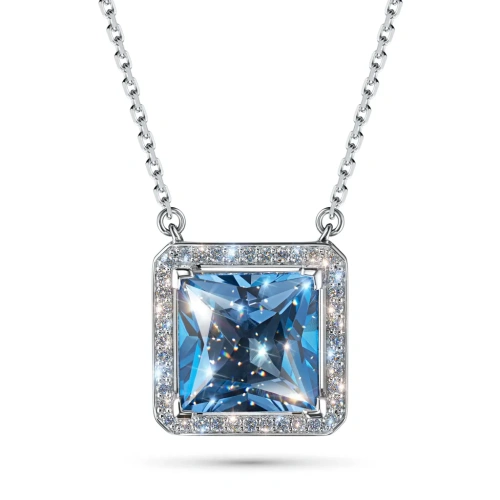 Колье из белого золота с топазом э4771кл05220418