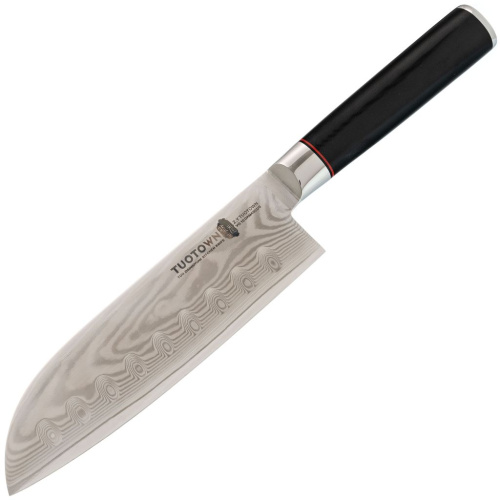 Кухонный нож Сантоку TG, сталь VG-10/обкладка DAMASCUS, рукоять G10
