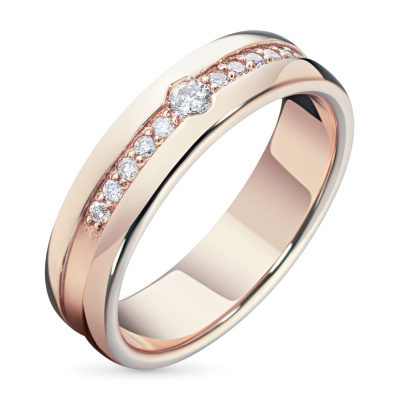 Кольцо из красного золота с бриллиантами э0201кц05160600