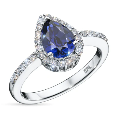 Кольцо из белого золота с сапфиром э4758кц06210467