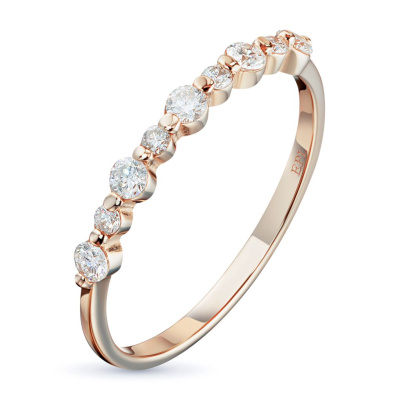 Кольцо из красного золота с бриллиантами э0201кц06200110