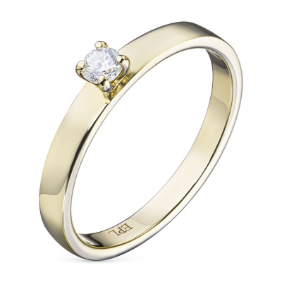 Кольцо из желтого золота с бриллиантом э0301кц12155000