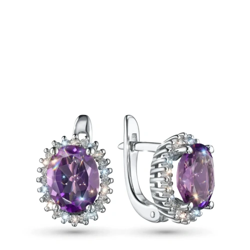 Серьги из белого золота с аметистами э4756сг05210412