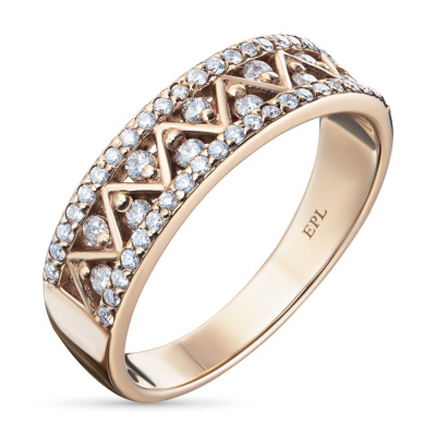 Классическое кольцо из красного золота с бриллиантами э0201кц10170700