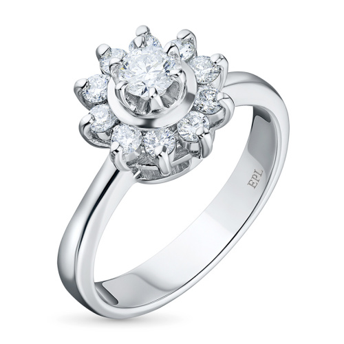 Классическое кольцо из белого золота с бриллиантами э4001кц07153800