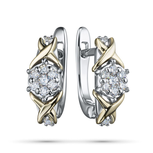 Серьги из белого золота с бриллиантами э4101сг02203650