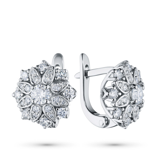 Серьги из белого золота с бриллиантами э4001сг04186100