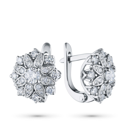 Серьги из белого золота с бриллиантами э4001сг04186100