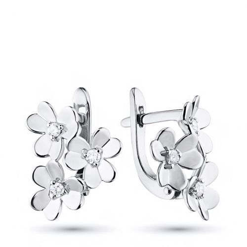 Серьги из серебра с бриллиантами э0601сг03185300
