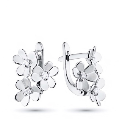 Серьги из серебра с бриллиантами э0601сг03185300