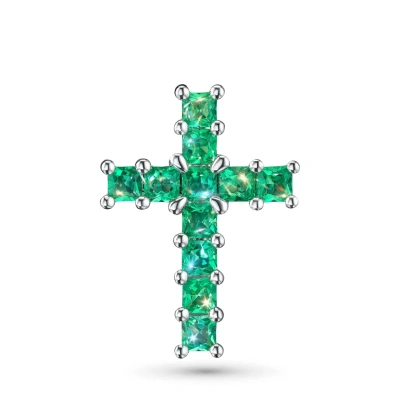 Подвеска из белого золота с изумрудами э4778пд06174800