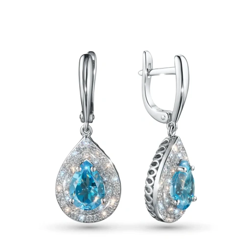 Серьги из белого золота с топазами э4771сг09251301