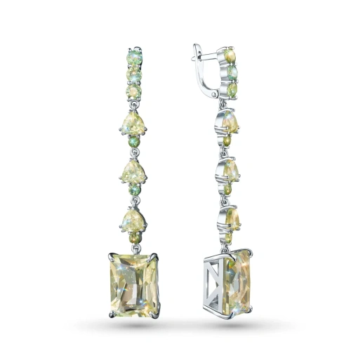 Серьги из серебра с празиолитами э0628сг11250359