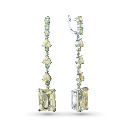Серьги из серебра с празиолитами э0628сг11250359