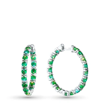 Серьги из серебра с изумрудами э0678сг07250371