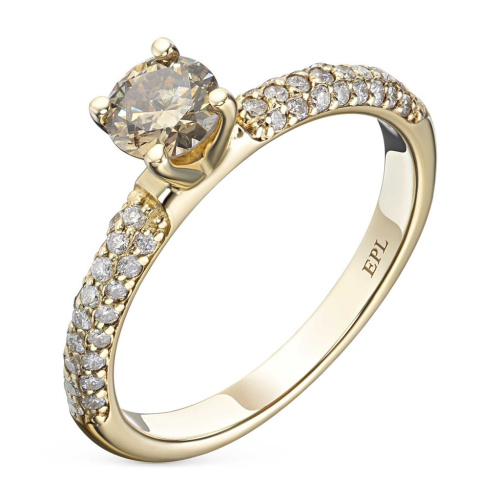 Кольцо из желтого золота с бриллиантами э0301кц10200951