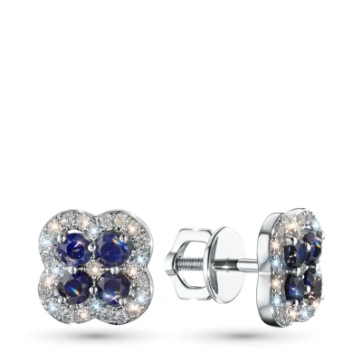 Пусеты из серебра с сапфирами э0658пс08190590_white