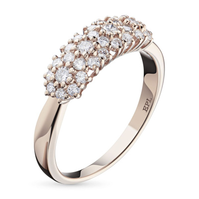 Классическое кольцо из красного золота с бриллиантами э0201кц10170100