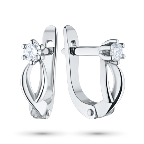 Серьги из белого золота с бриллиантами э0901сг05185600