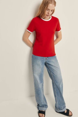 Футболка slim fit из хлопкового джерси