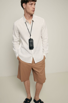 Рубашка из льна с длинным рукавом