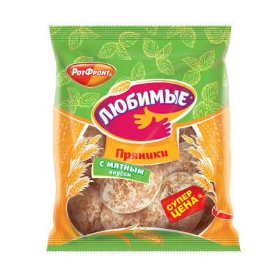 Пряники Любимые с мятным вкусом, Рот Фронт, 400 гр.