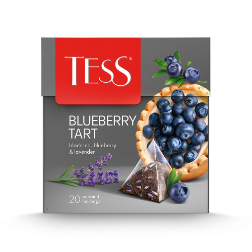 Чай черный Tess Blueberry Tart с черникой и лавандой, в пирамидках, 20 шт.