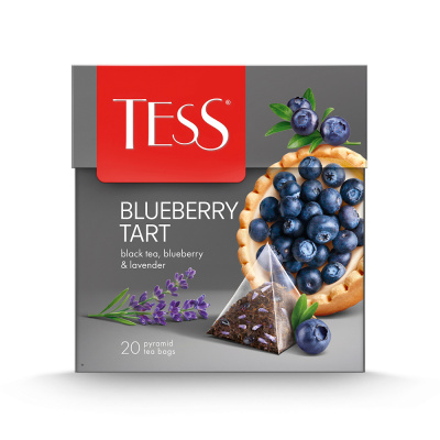 Чай черный Tess Blueberry Tart с черникой и лавандой, в пирамидках, 20 шт.