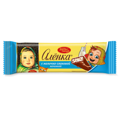 Батончик «Алёнка» с молочно-злаковой начинкой, Красный Октябрь, 45 гр.