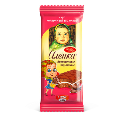 Бисквитные пирожные «Алёнка» со вкусом молочного шоколада, 175 гр.
