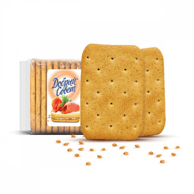 Крекер Добрый совет на фруктозе с отрубями, Ясная Поляна