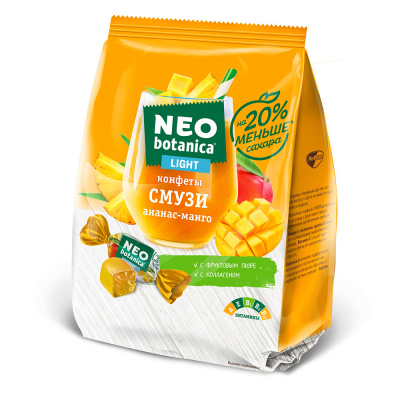Конфеты Neo-Botanica Light Смузи, ананас-манго, 150 гр