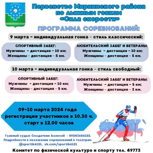 9-10 марта приглашаем на лыжное первенство "Сила скорости" /    