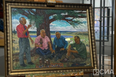 Представлена ранняя версия картины «Народные писатели Якутии» Афанасия Осипова / Мария Горохова   