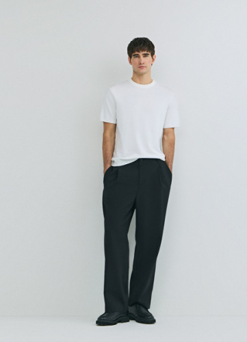 Вязаная футболка из пряжи с вискозой, Белый