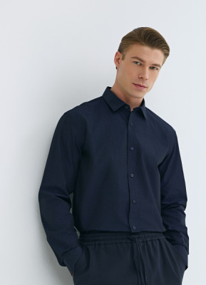 Рубашка из хлопка, Синий