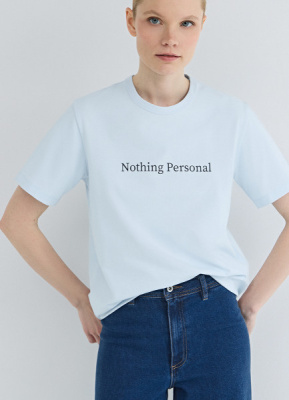 Футболка с принтом, Голубой