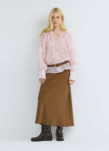 Юбка А-силуэта из модала, Оранжевый