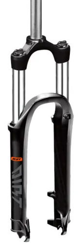 Амортизационная вилка RST Dirt RA 26" (черный матовый 100 мм эксцентрик 9 мм шток 1 1/8" (28.6 мм), сталь для дисковых тормозов)