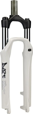 Амортизационная вилка RST Dirt RA 26" (белый 100 мм эксцентрик 9 мм шток 1 1/8" (28.6 мм), сталь для дисковых тормозов)