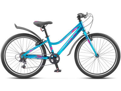 Подростковый велосипед Stels Cristy 420 V 24, год 2026, цвет Синий-Зеленый, ростовка 12