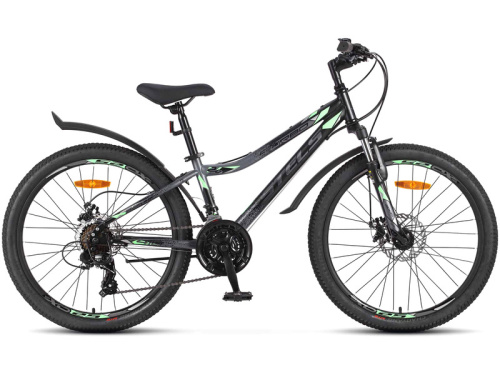 Подростковый велосипед Stels Turbo 410 MD 24, год 2025, цвет Черный-Зеленый, ростовка 12