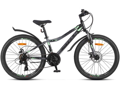 Подростковый велосипед Stels Turbo 410 MD 24, год 2025, цвет Черный-Зеленый, ростовка 12