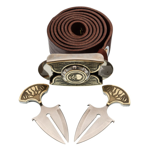 Ремень-нож Череп Keeperbelt, латунь