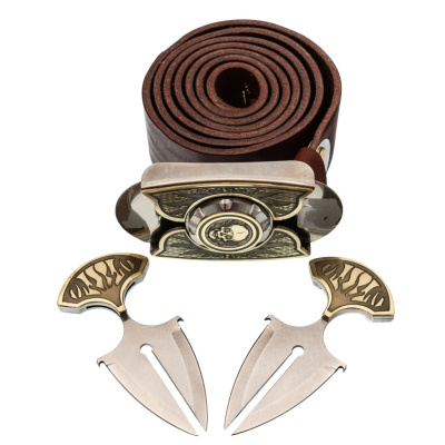 Ремень-нож Череп Keeperbelt, латунь