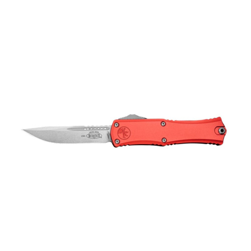 Автоматический нож Microtech Hera II Mini Recurve S/E, сталь M390MK, рукоять алюминий, красный