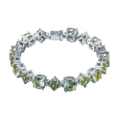 Браслет из серебра с празиолитами э0628бр11250372