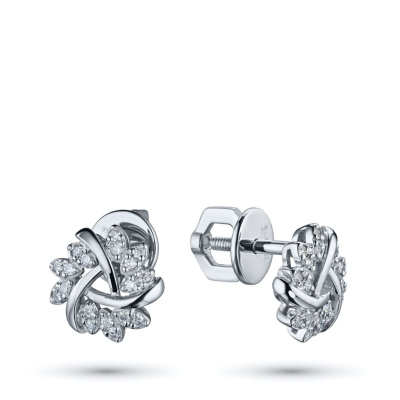 Пусеты из белого золота э4712пс04220703