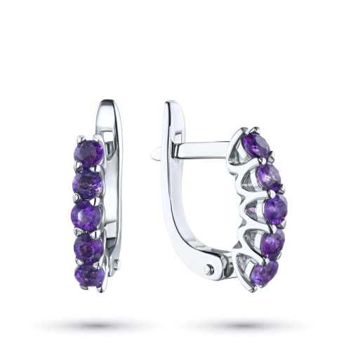 Серьги из серебра с аметистами э0607сг05103500
